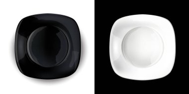 Çelişkili bir arkaplanda, siyah beyaz kare levhalar.