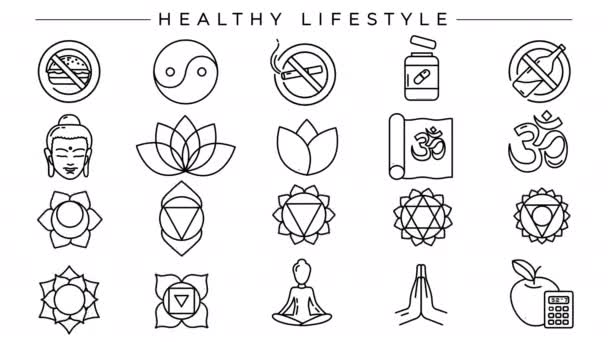 Stilsymbole für gesunde Lebensstilkonzepte gesetzt.
