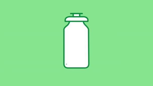 Ikona linii butelki na kanale Alfa — Wideo stockowe