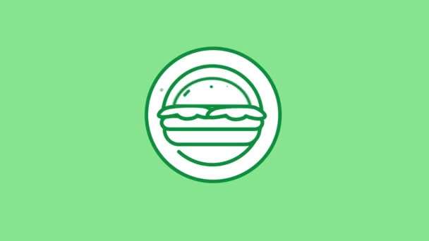 Nessuna icona della linea Burger sul canale Alpha — Video Stock