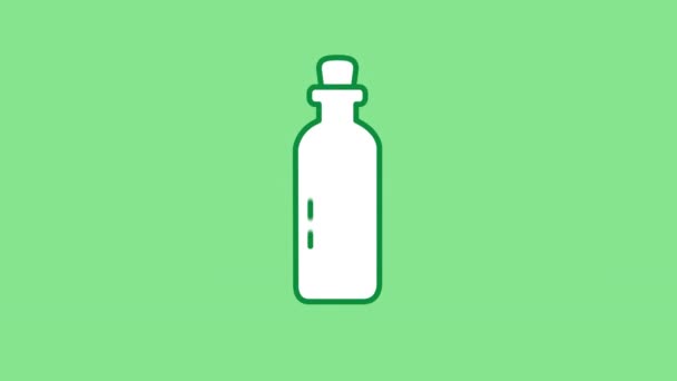 Ikona linii butelki oleju na kanale alfa — Wideo stockowe