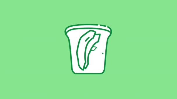 Alfa Kanalı 'nda vejetaryen sandviç çizgisi simgesi — Stok video