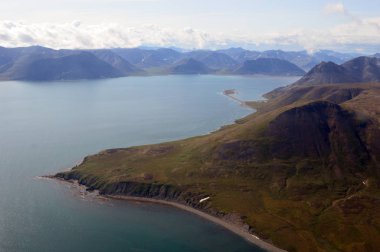 Chukotka mountains near the village of Egvekinot, a view from above clipart