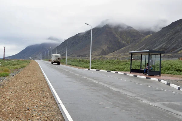 Autobús Carretera Las Montañas Chukotka — Foto de Stock