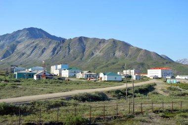Chukotka village Ozerny near the village of Egvekinot clipart