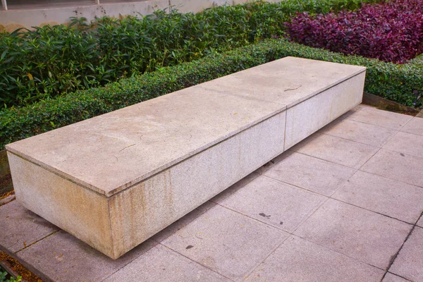 Modern concrete bench in the garden at thailand — Stock Photo, Image