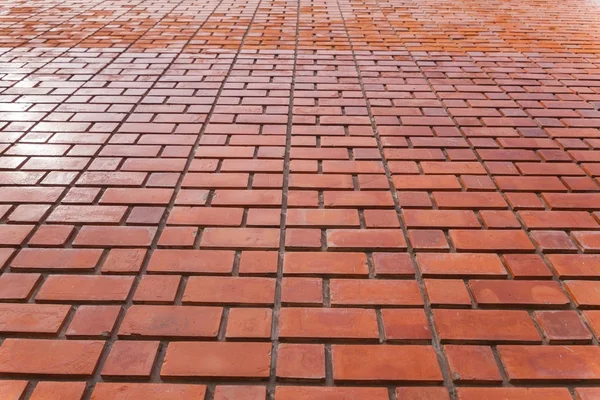 Exterior Parede de tijolo vermelho textura de fundo na Tailândia — Fotografia de Stock