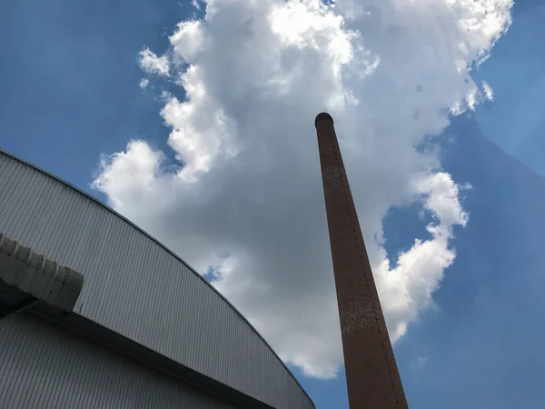 brick kiln at tire factory, air pollution at Thailand