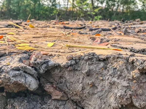 Torr jord på byggarbetsplatsen vid thailand — Stockfoto