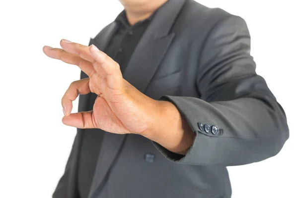 Business man show ok sign on white background — Stock Photo, Image