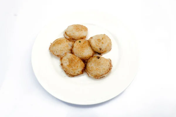Close up on Coconut-rice pancakes (Kanom krok) — стокове фото