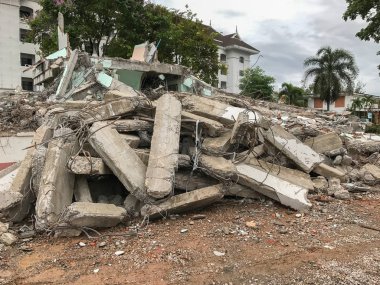 concrete Demolition construction site at Phatthalung thailand
