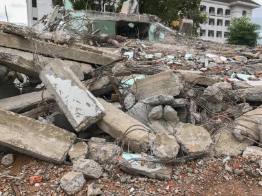 concrete Demolition construction site at Phatthalung thailand