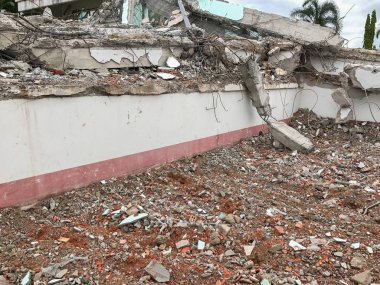 concrete Demolition construction site at Phatthalung thailand