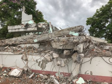 concrete Demolition construction site at Phatthalung thailand