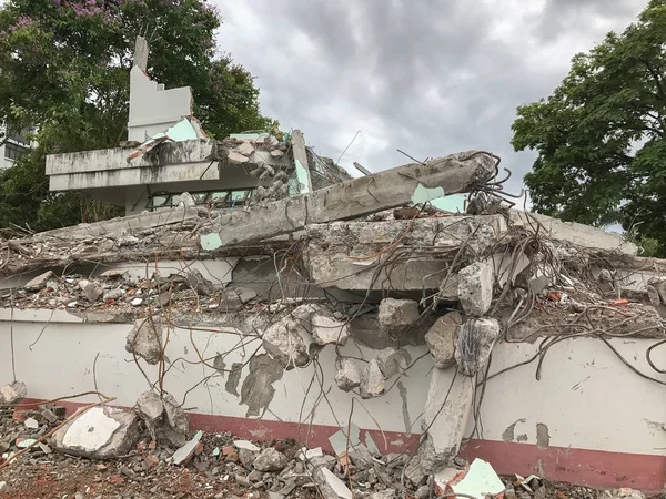 Sitio de construcción de demolición de hormigón en Phatthalung Tailandia — Foto de Stock