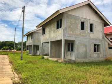 Unfinished house for sale at thailand, under construction house