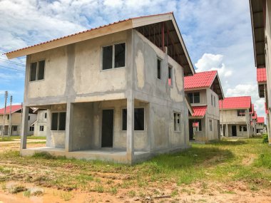 Unfinished house for sale at thailand, under construction house