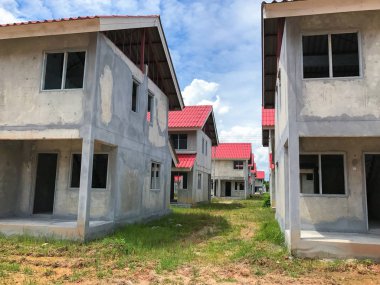 Unfinished house for sale at thailand, under construction house