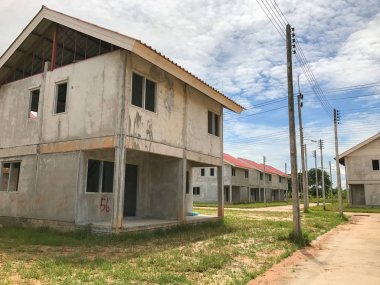 Unfinished house for sale at thailand, under construction house