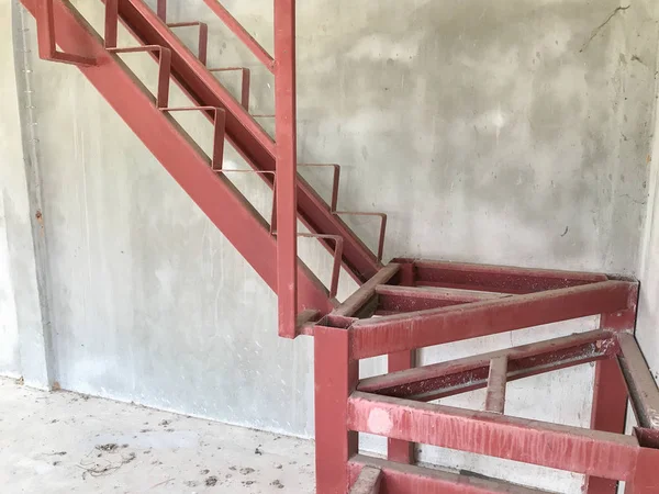Red Staircase under construction at thailand — Stock Photo, Image