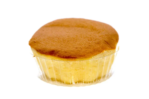 Fluffy Sponge Cake isolated on white background — Stock Photo, Image