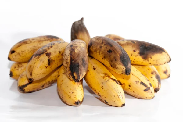 Close up of Rotting bananas isolated on white — Stock Photo, Image