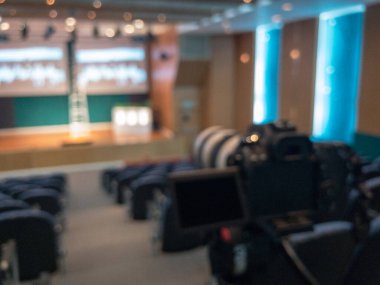 blurry of camera in seminar room at thailand