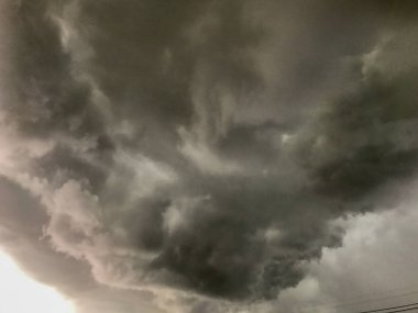 sky scene, dark storm clouds before rain