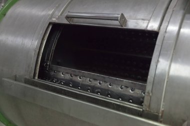 close up machine in textile factory