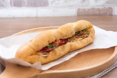 bread vietnamese with vegetable and meat or baguette bread
