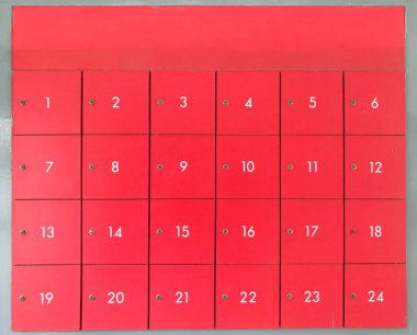 Tayland 'da kapalı kırmızı dolap kutusu, posta dolabı.