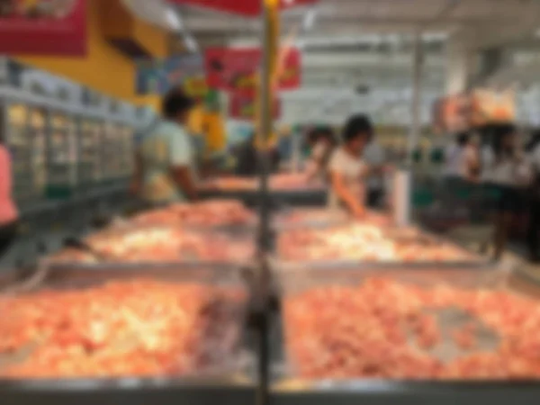 Blur of fresh meat shelf market at thailand — 스톡 사진