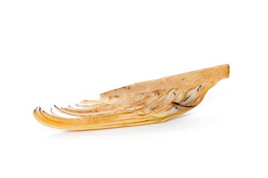 Beyaz üzerine izole edilmiş muz çiçeğine yakın.