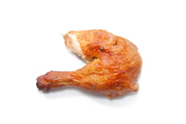 Izgara tavuk. Beyaz arka planda izole edilmiş.