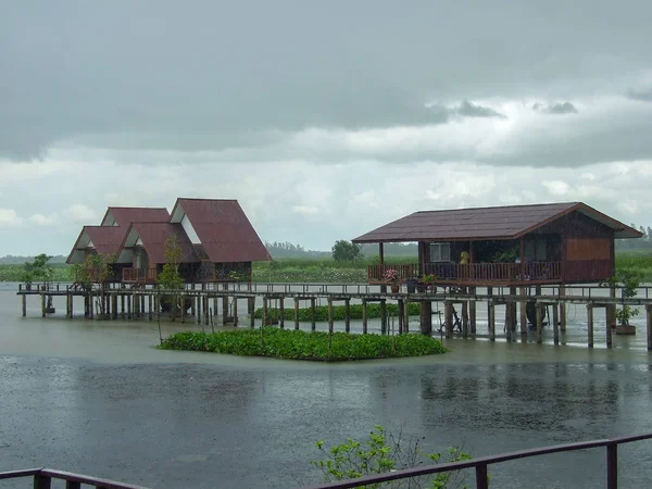 Ház Thalay Noi Waterfowl Park, Phatthalung Thaiföld — Stock Fotó