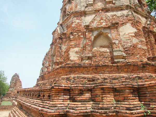 タイ・アユタヤの寺院の被害. — ストック写真