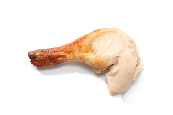 Pollo a la parrilla Drumstick aislado sobre fondo blanco — Foto de Stock