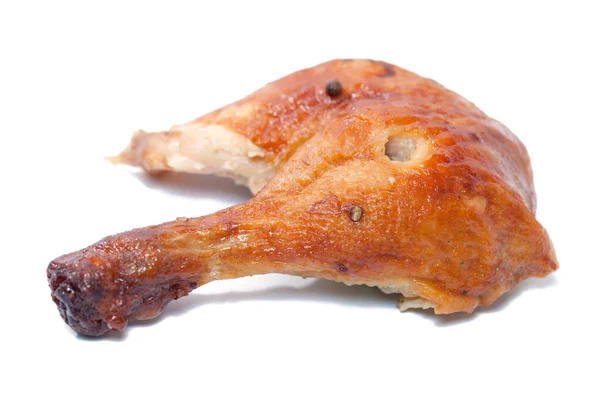 Pollo grigliato Drumstick isolato su sfondo bianco — Foto Stock