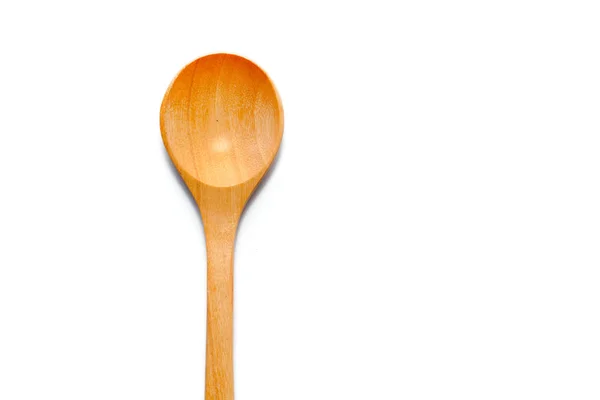 Close up of Wooden Spoon isolated on white background — Stock Photo, Image