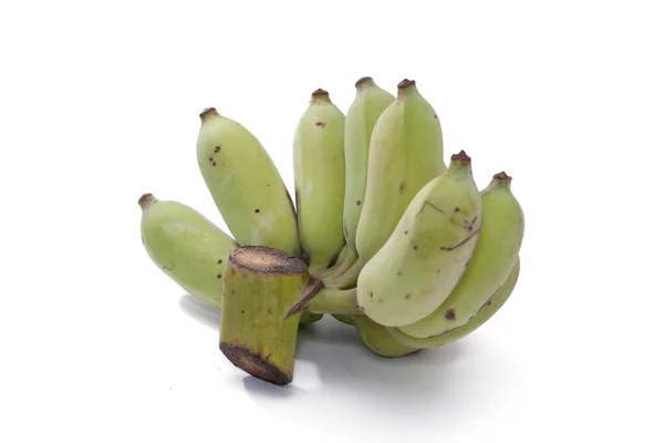 Κοντινό πλάνο της πράσινης μπανάνας σε λευκό φόντο — Φωτογραφία Αρχείου