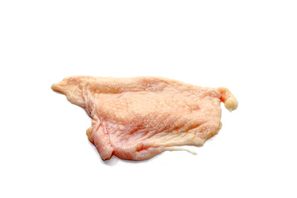 Raw chicken skin isolated on white background — ストック写真