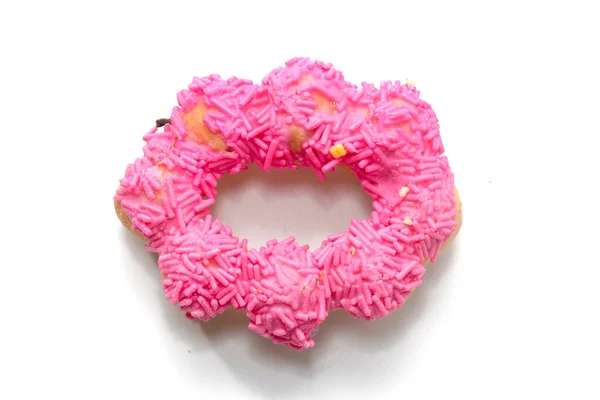 Primer plano de donut colorido aislado sobre fondo blanco — Foto de Stock