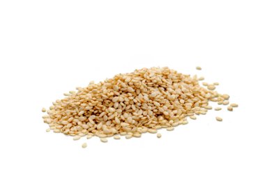 pile of white Sesame on white background