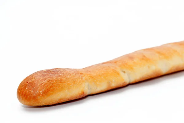 Close up of french bread isolated on white background — 스톡 사진