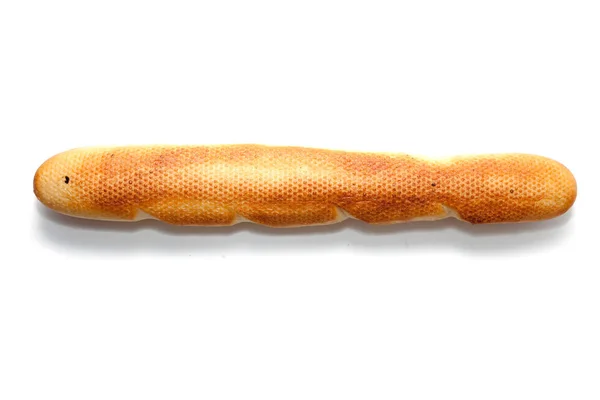 Close up de pão francês isolado no fundo branco — Fotografia de Stock