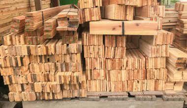 stack of oak pallet wood at thailand