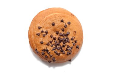 Chocolate Chips Coffee Bun isolated on white background