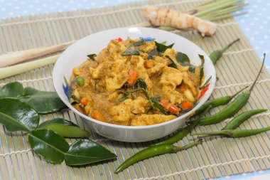 Thai spicy Food,Fried chilly paste with pork on bowl