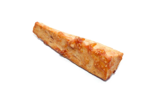 Deep fried sliced taro on white background — Stok fotoğraf